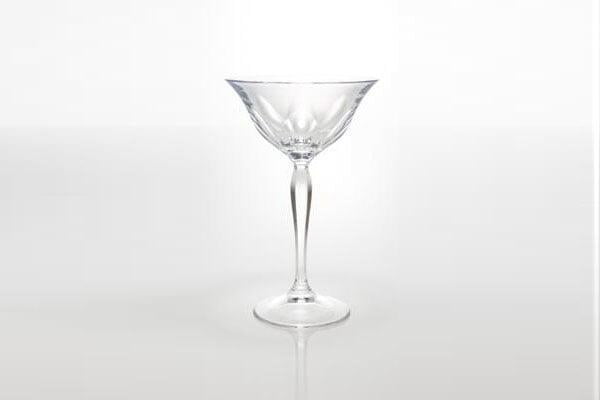 グラス - カクテルグラス 切子カットイン 足変形 直径10cm 高さ16cm 旧